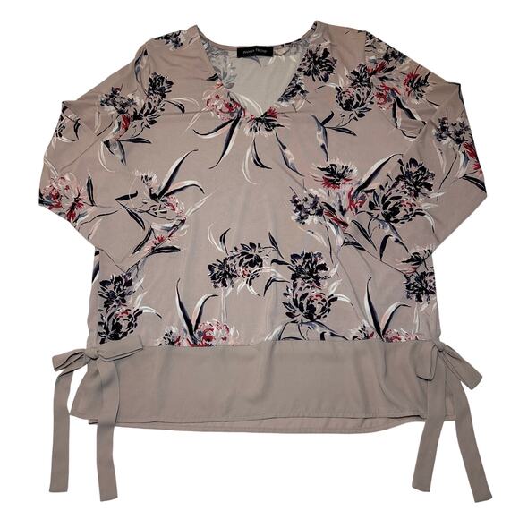 Ivanka Trump Women’s Blush Blouse Size Large Long Sleeve V-Neck Floral - Picture 3 of 8